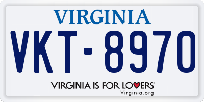 VA license plate VKT8970