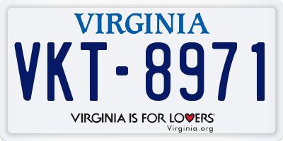 VA license plate VKT8971