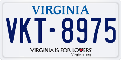 VA license plate VKT8975