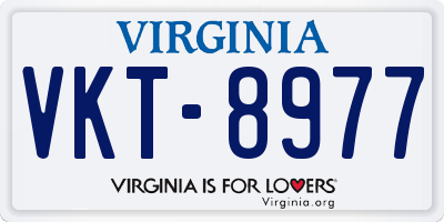 VA license plate VKT8977