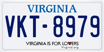 VA license plate VKT8979