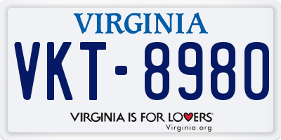 VA license plate VKT8980
