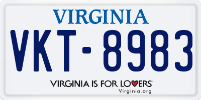 VA license plate VKT8983