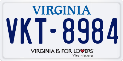 VA license plate VKT8984