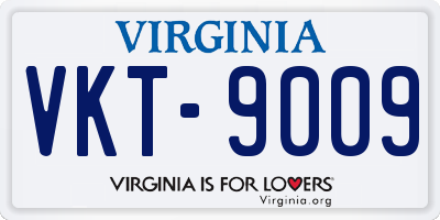 VA license plate VKT9009
