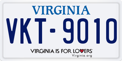 VA license plate VKT9010