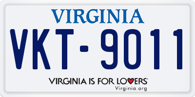 VA license plate VKT9011