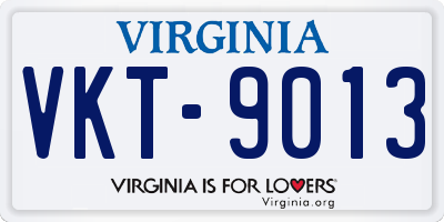 VA license plate VKT9013