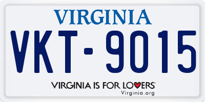 VA license plate VKT9015
