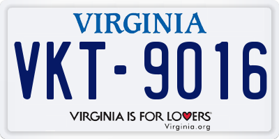 VA license plate VKT9016