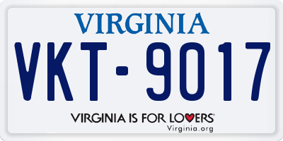 VA license plate VKT9017