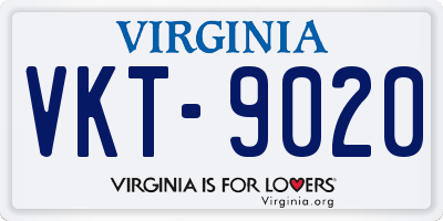 VA license plate VKT9020