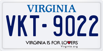 VA license plate VKT9022