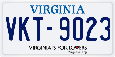 VA license plate VKT9023
