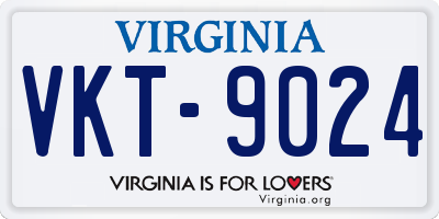 VA license plate VKT9024