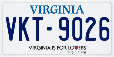 VA license plate VKT9026