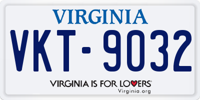 VA license plate VKT9032