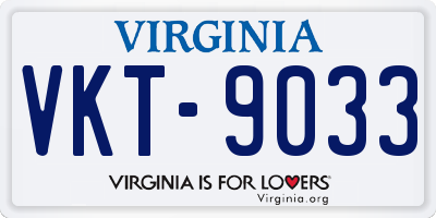 VA license plate VKT9033