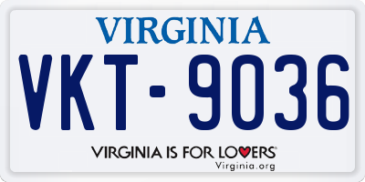 VA license plate VKT9036