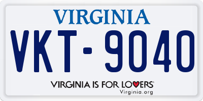 VA license plate VKT9040