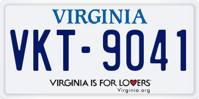 VA license plate VKT9041