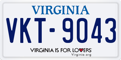 VA license plate VKT9043