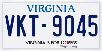 VA license plate VKT9045