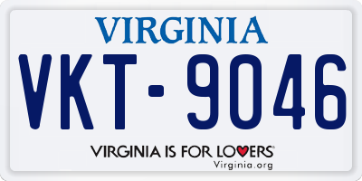 VA license plate VKT9046