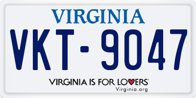 VA license plate VKT9047