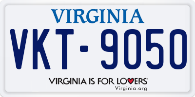 VA license plate VKT9050