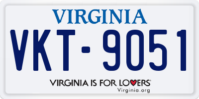 VA license plate VKT9051