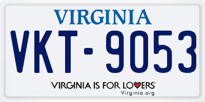 VA license plate VKT9053