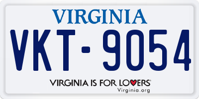 VA license plate VKT9054
