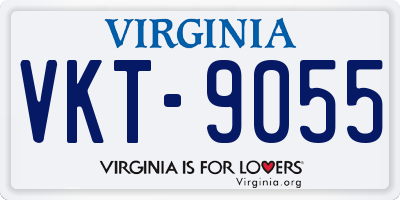 VA license plate VKT9055