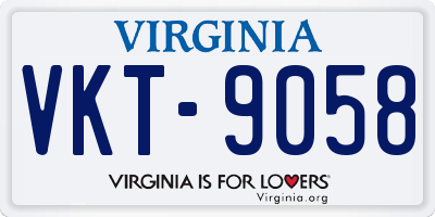 VA license plate VKT9058