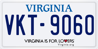 VA license plate VKT9060
