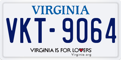 VA license plate VKT9064