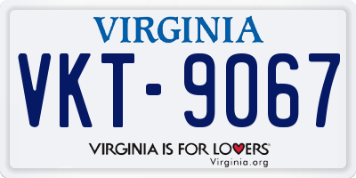 VA license plate VKT9067