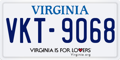 VA license plate VKT9068