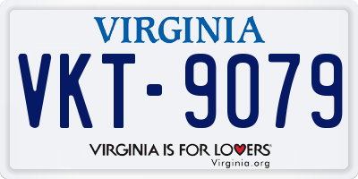 VA license plate VKT9079