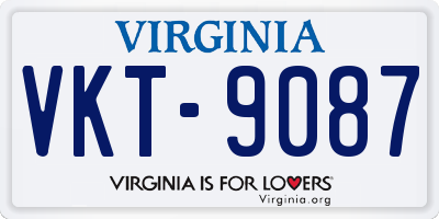 VA license plate VKT9087