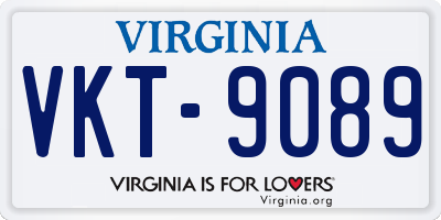 VA license plate VKT9089