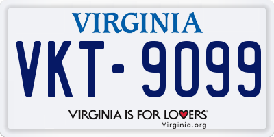 VA license plate VKT9099