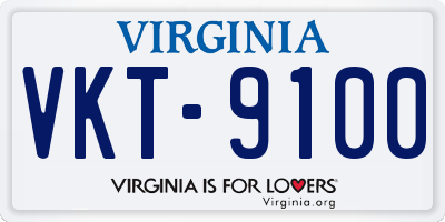 VA license plate VKT9100