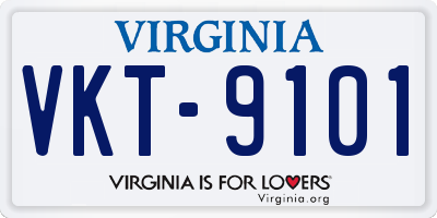 VA license plate VKT9101