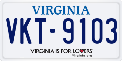 VA license plate VKT9103