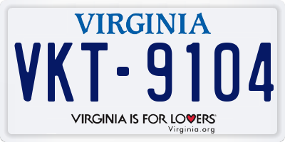 VA license plate VKT9104