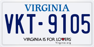 VA license plate VKT9105