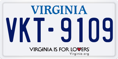 VA license plate VKT9109