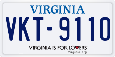 VA license plate VKT9110